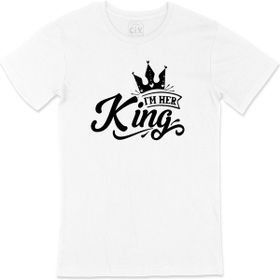 Cix I Am Her King Baskılı Beyaz Unisex T-shirt