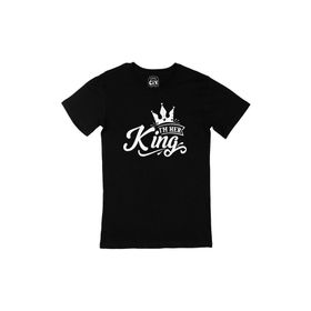 Cix I Am Her King Baskılı Siyah Erkek T-shirt