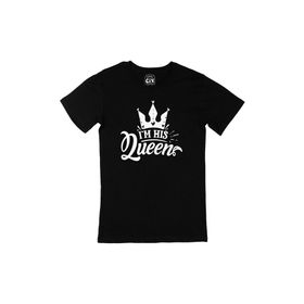 Cix I Am His Queen Baskılı Siyah Erkek T-shirt