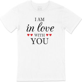 Cix I Am In Love With You Baskılı Beyaz Unisex T-shirt