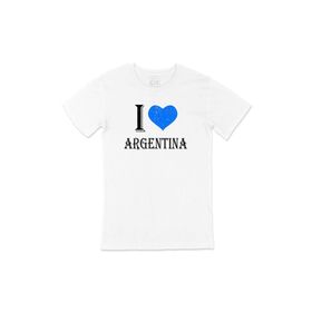 Cix I Love Arjantin Baskılı Beyaz Unisex T-shirt