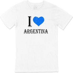 Cix I Love Arjantin Baskılı Beyaz Unisex T-shirt