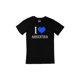 Cix I Love Arjantin Baskılı Siyah Erkek T-shirt