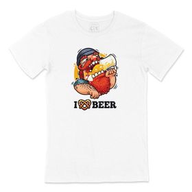 Cix I Love Beer Baskılı Beyaz Unisex T-shirt