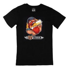Cix I Love Beer Baskılı Siyah Erkek T-shirt