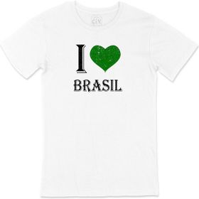 Cix I Love Brasil Baskılı Beyaz Unisex T-shirt