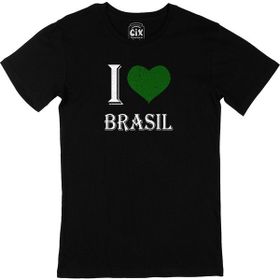 Cix I Love Brasil Baskılı Siyah Erkek T-shirt