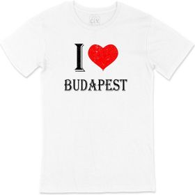 Cix I Love Budapest Baskılı Beyaz Unisex T-shirt