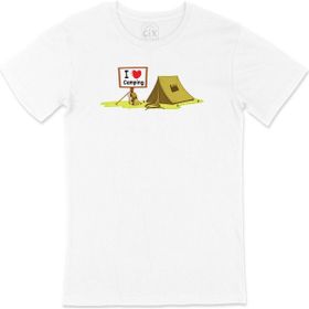 Cix I Love Camping Baskılı Beyaz Unisex T-shirt