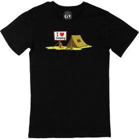 Cix I Love Camping Baskılı Siyah Erkek T-shirt