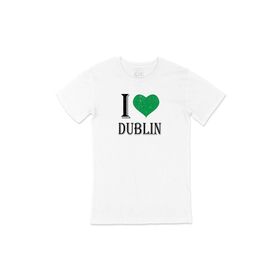 Cix I Love Dublin Baskılı Beyaz Unisex T-shirt
