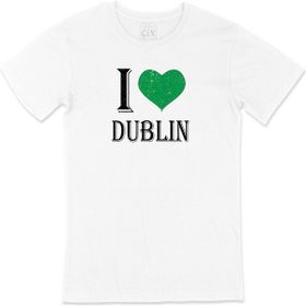 Cix I Love Dublin Baskılı Beyaz Unisex T-shirt