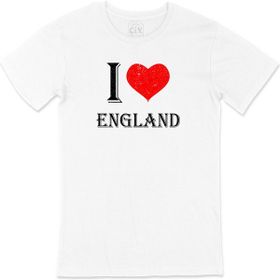 Cix I Love England Baskılı Beyaz Unisex T-shirt