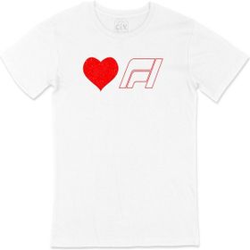 Cix I Love F1 Baskılı Beyaz Unisex T-shirt
