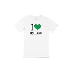 Cix I Love İrlanda Baskılı Beyaz Unisex T-shirt