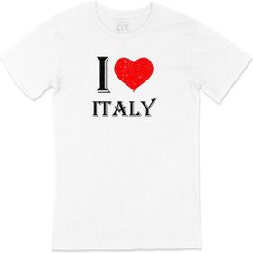 Cix I Love Italy Baskılı Beyaz Unisex T-shirt
