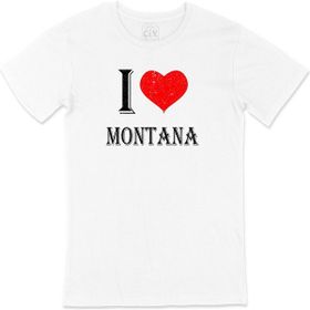 Cix I Love Montana Baskılı Beyaz Unisex T-shirt