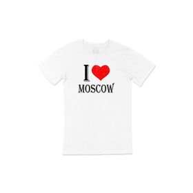 Cix I Love Moskova Baskılı Beyaz Unisex T-shirt