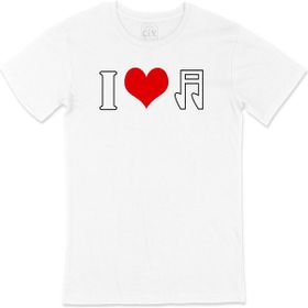 Cix I Love Music Baskılı Beyaz Unisex T-shirt