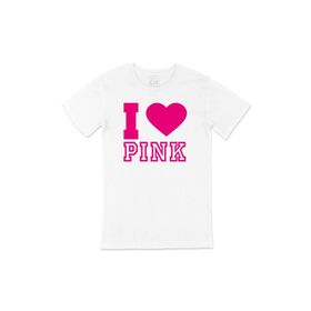 Cix I Love Pink Baskılı Beyaz Unisex T-shirt