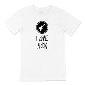 Cix I love Rock Baskılı Beyaz Unisex T-shirt