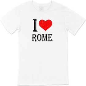 Cix I Love Roma Baskılı Beyaz Unisex T-shirt