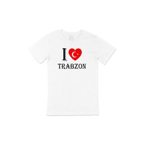 Cix I Love Trabzon Baskılı Beyaz Unisex T-shirt