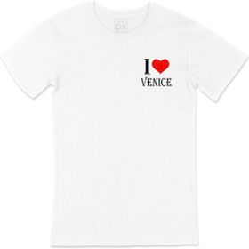 Cix I Love Venedik Cep Logo Tasarımlı Beyaz T-shirt