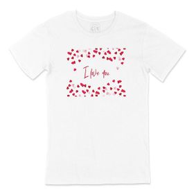 Cix I Love You Kalpli Baskılı Beyaz Unisex T-shirt