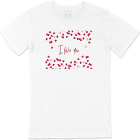 Cix I Love You Kalpli Baskılı Beyaz Unisex T-shirt