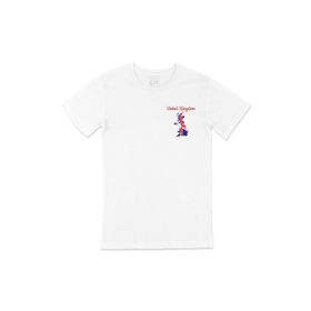 Cix İngiltere Haritalı ve Bayraklı Beyaz T-shirt
