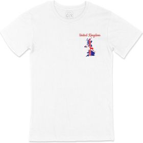 Cix İngiltere Haritalı ve Bayraklı Beyaz T-shirt