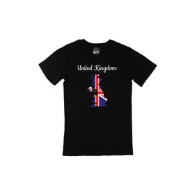 Cix İngiltere Haritalı ve Bayraklı Siyah T-shirt