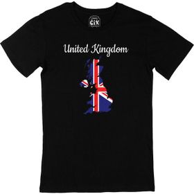 Cix İngiltere Haritalı ve Bayraklı Siyah T-shirt