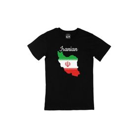 Cix İran Haritalı ve Bayraklı Siyah T-shirt