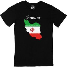 Cix İran Haritalı ve Bayraklı Siyah T-shirt