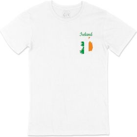 Cix İrlanda Haritalı ve Bayraklı Beyaz T-shirt