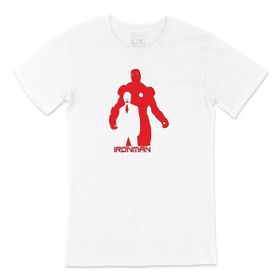 Cix Iron Man Baskılı Beyaz Unisex T-shirt
