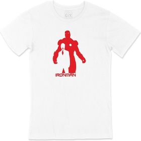 Cix Iron Man Baskılı Beyaz Unisex T-shirt