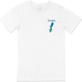 Cix İsveç Haritalı ve Bayraklı Beyaz Erkek T-shirt
