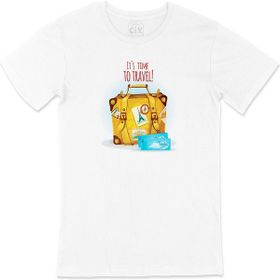 Cix It Is Time To Travel Baskılı Beyaz Unisex T-shirt