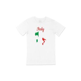 Cix İtalya Haritalı ve Bayraklı Beyaz T-shirt