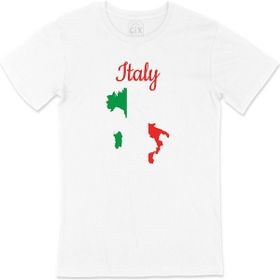 Cix İtalya Haritalı ve Bayraklı Beyaz T-shirt