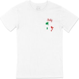 Cix İtalya Haritalı ve Bayraklı Beyaz T-shirt
