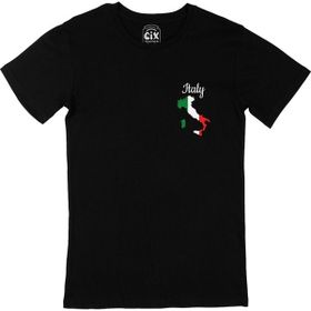 Cix İtalya Haritalı ve Bayraklı Siyah T-shirt