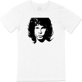Cix Jim Morrison Baskılı Beyaz Unisex T-shirt