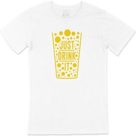 Cix Just Drink It Baskılı Beyaz Unisex T-shirt