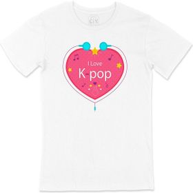 Cix K Pop Kalpli Baskılı Beyaz Unisex T-shirt