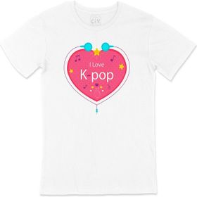Cix K Pop Kalpli Baskılı Beyaz Unisex T-shirt