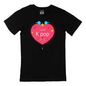 Cix K Pop Kalpli Siyah T-shirt